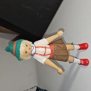 Vintage Wooden Doll Made in Poland Very Detailed Blonde haired girl blue eyes 7"